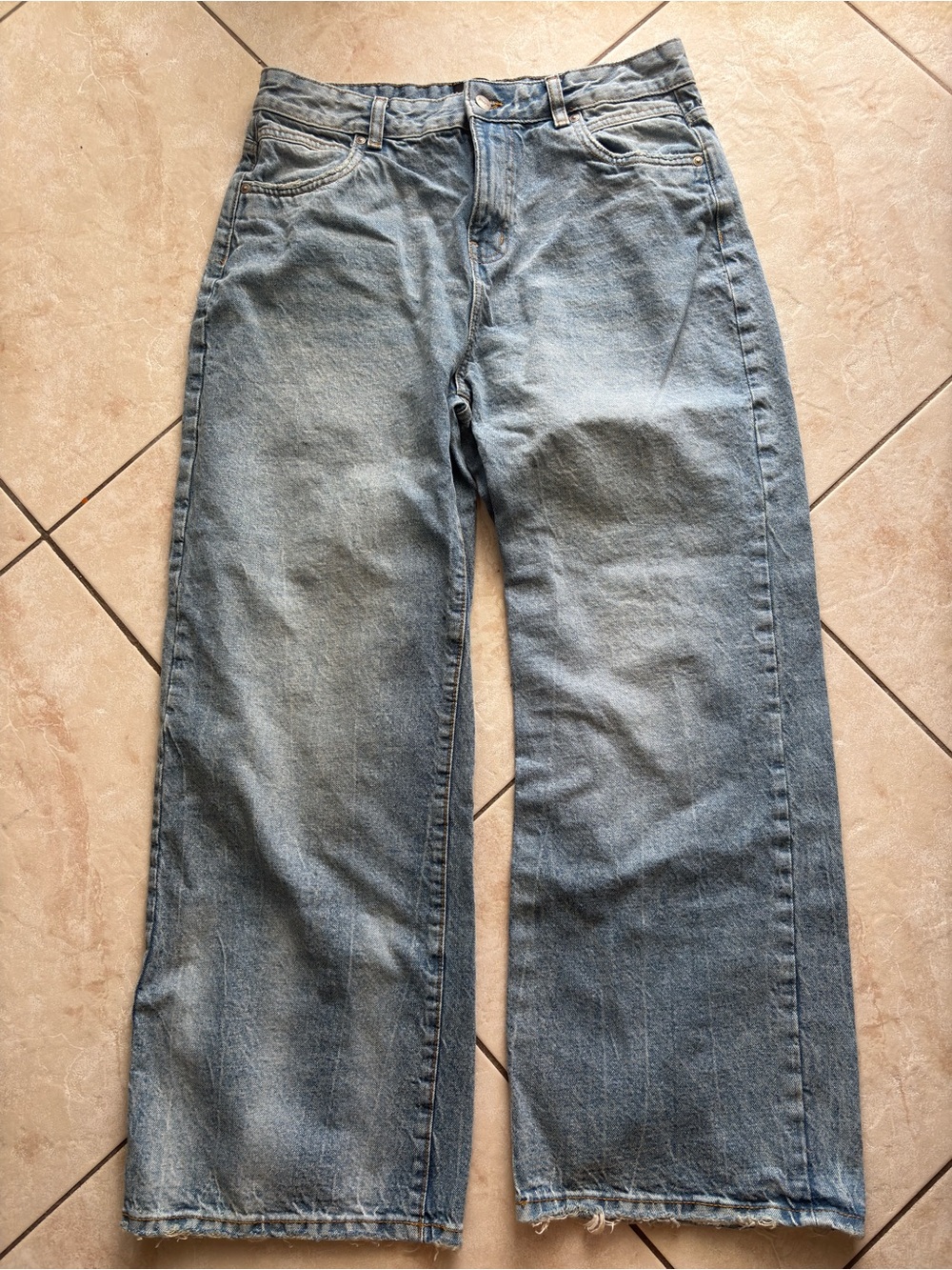 Topia Men's Relaxed Wide-Leg Light Blue Denim Jeans